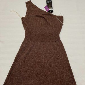 Brown sparkle women's stretchy top Size S